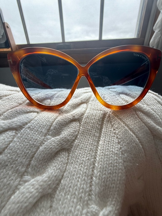 Tom Ford Accessories - Tom Ford Women's Tortoise Cat-Eye Sunglasses - Amber Brown Frame, Dark Lenses